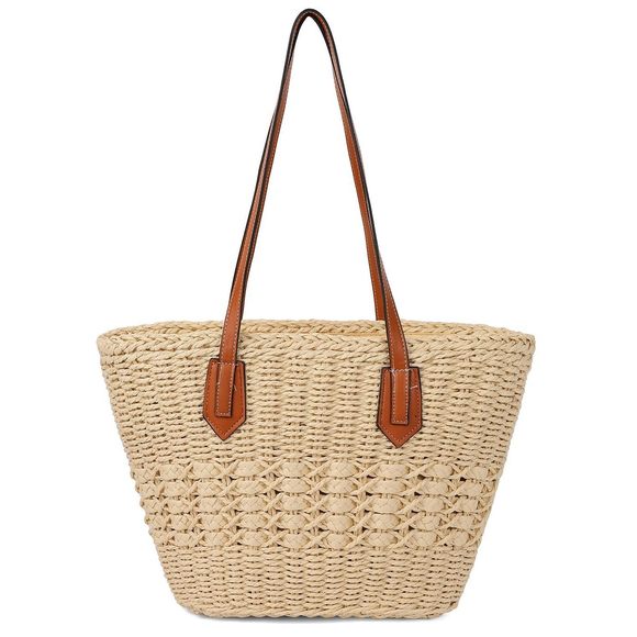 Straw Shoulder Bag Large Rattan Woven Totes Summer Travel Beach T_T - Picture 1 of 7